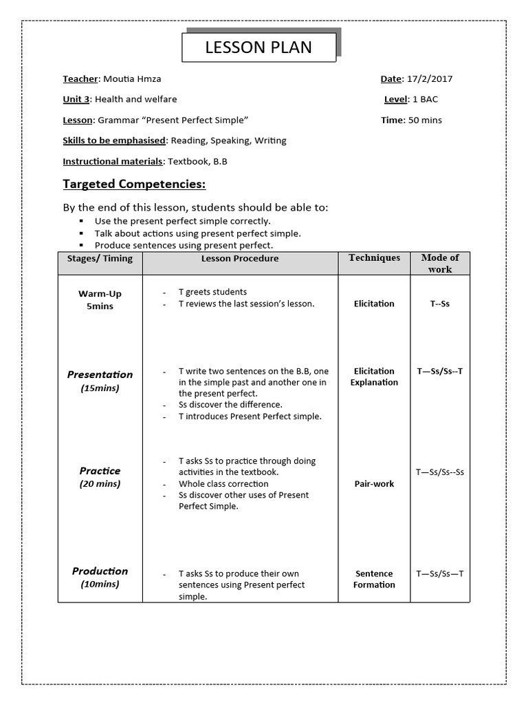 Grammar (Present Perfect Simple) | PDF | Perfect (Grammar ...