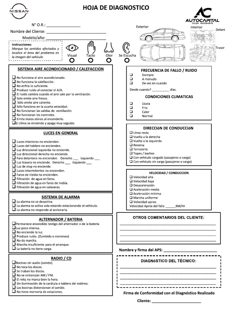 3.2.1 Hoja de Diagnostico Servicio | PDF