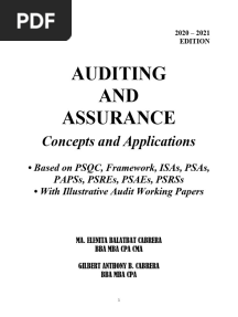 AUDITING and ASSSURANCE Concepts and Applications PDF