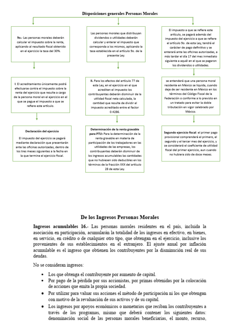 Disposiciones Generales Personas Morales | PDF | Impuestos | Impuesto ...