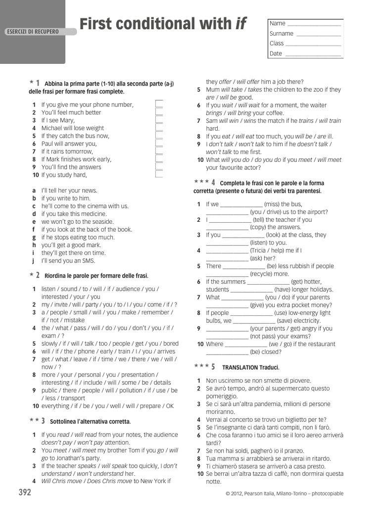 SSSG INGLESE First Conditional With If | PDF | Vocal Musical ...