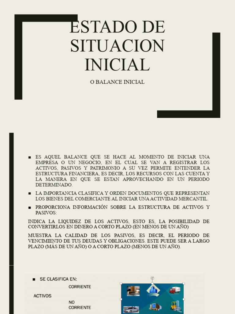 Estado de Situacion Inicial | PDF | Dinero | Business