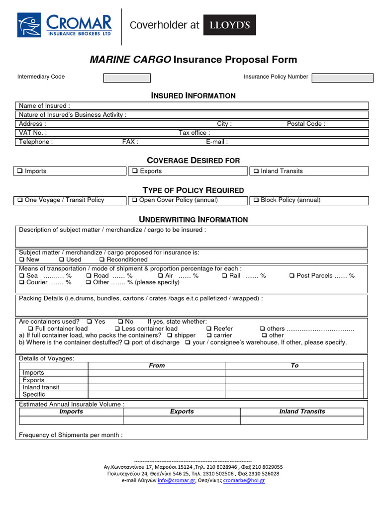 Cargo Insurance Policy: Essential Protection for Your Shipments