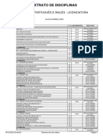 Extrato de Disciplinas: Letras - Português E Inglês - Licenciatura