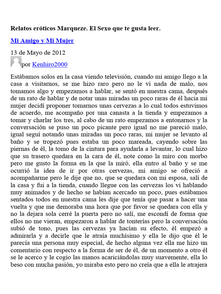 Relatos Eróticos Marqueze PDF Labios La sexualidad humana