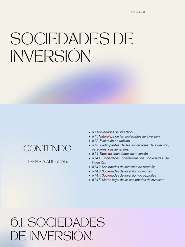 Sociedades de Inversión | PDF | Empresa de inversiones | Renta Fija