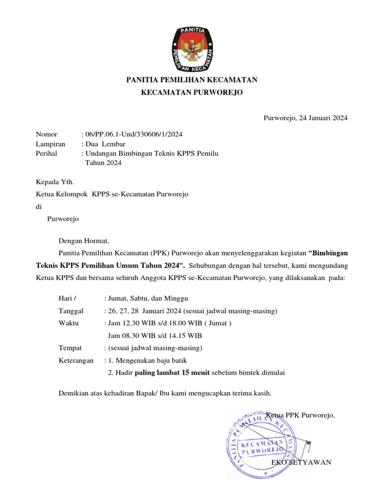 Format C Bimtek KPPS Untuk KPPS | PDF