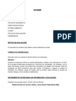 FORMATO DE INFORME Psicopedagico