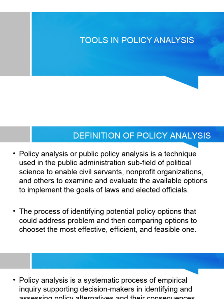 Tools for Effective Policy Analysis | PDF | Policy Analysis | Policy