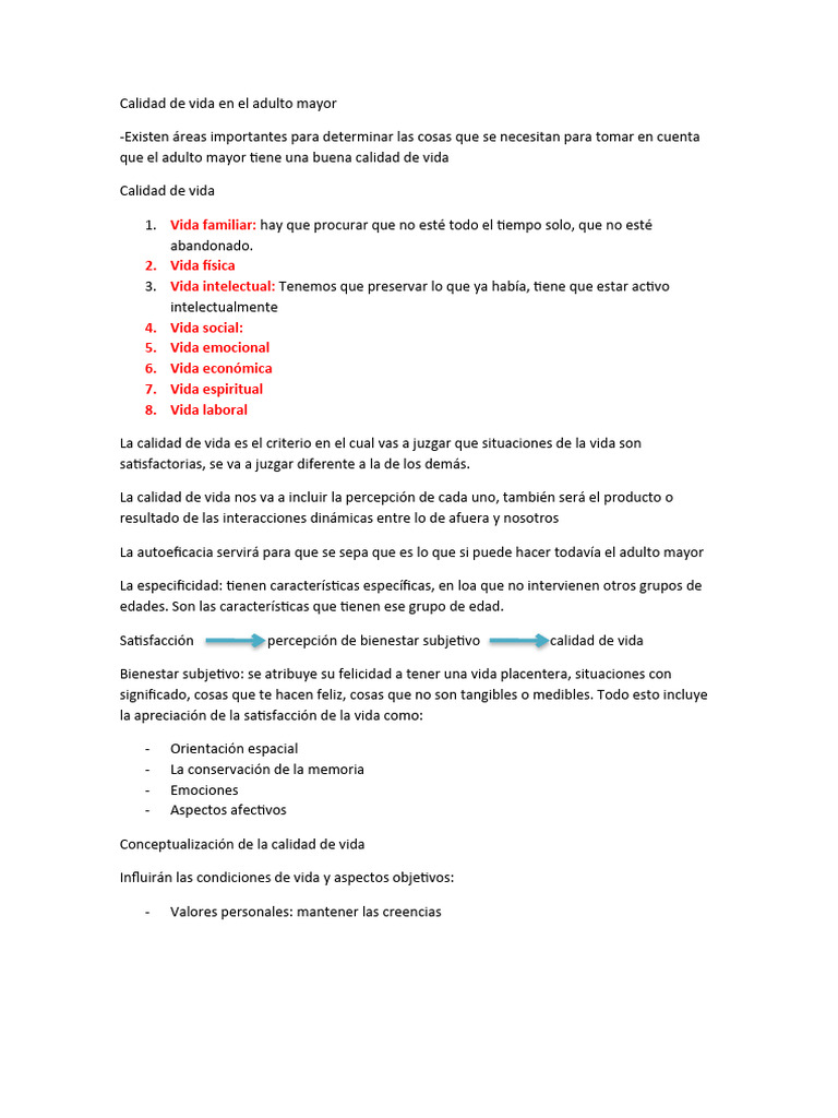 Calidad de Vida en Adultos Mayores | PDF | Relaciones personales ...