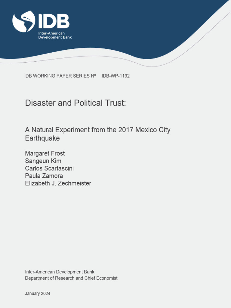 Disaster and political trust a natural experiment from the 2017 mexico