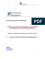 EXPERTO EN PSICOLOGA CLNICA. PSICOTERAPIA PSICOANALTICA Y PSICOTERAPIA BREVE. Tema II. Medios de Comunicacin