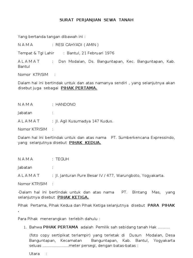 Surat Perjanjian New Kontrak Lahan Parkir Gd Yogya Rev