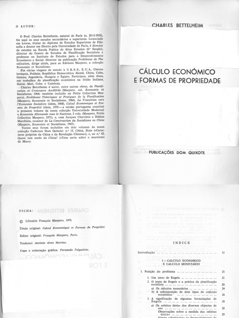 Charles Bettelheim Calculo econômico e formas de propriedadeDom
