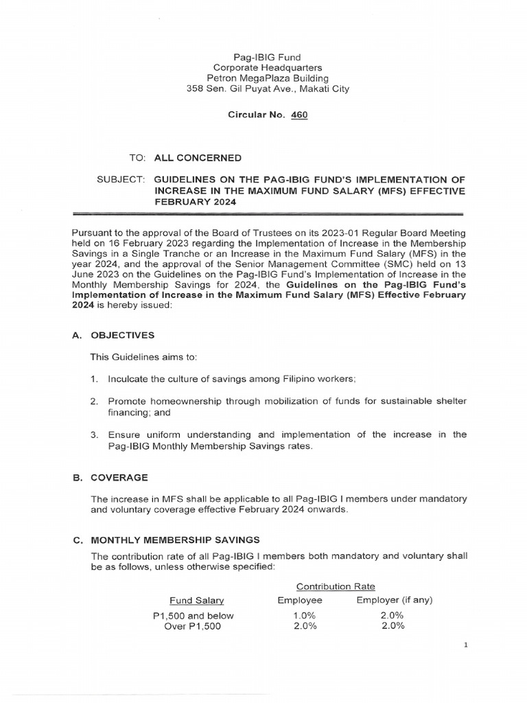 Pag-IBIG Fund Circular No. 460 Guidelines | PDF | Finance & Money ...