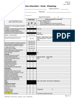 Residential Final Plumbing Inspection Checklist