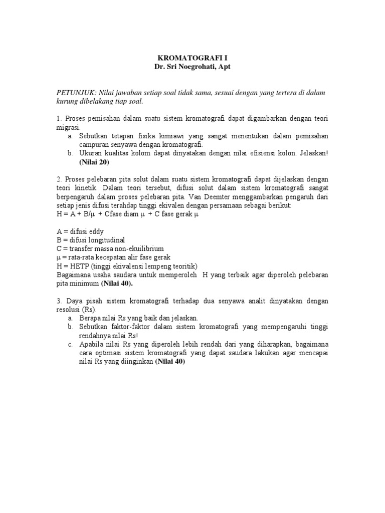 Kromatografi Soal