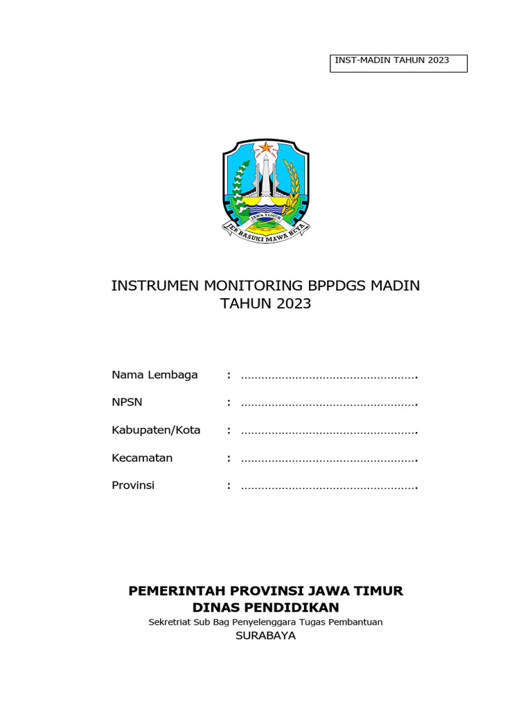 Instrumen Monitoring Madin 2023 | PDF