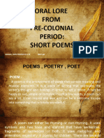 City-of-Malabon-University - BSIT - 1B - ORAL LORE FROM THE PRE-COLONIAL PERIOD - SHORT POEM