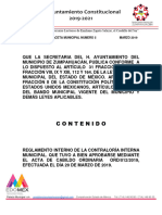 GACETA 5 REGLAMENTO INTERNO DE LA CONTRALORIA INTERNA MUNICIPAL PDF 2021 9 23 110100