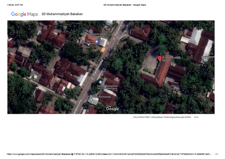 SD Muhammadiyah Babakan Map Info | PDF