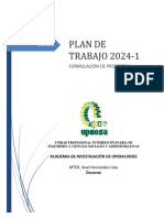 Plan de Trabajo 2024-1 Formulación de Proyectos