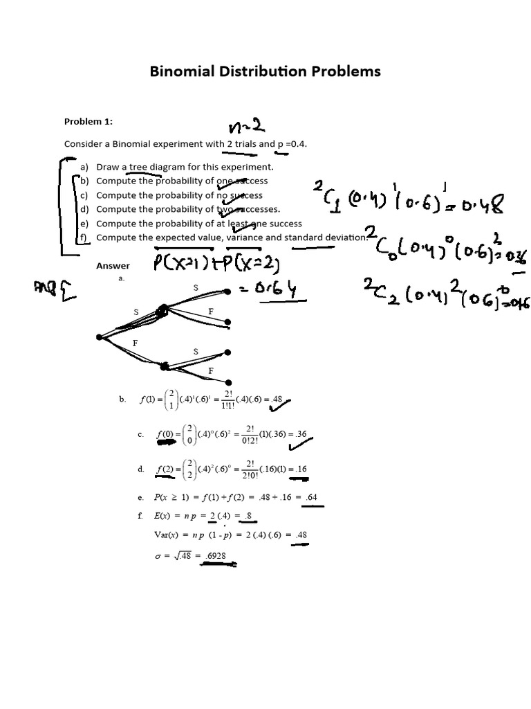 Binomial Distribution Problems | PDF | Variance | Statistical Models