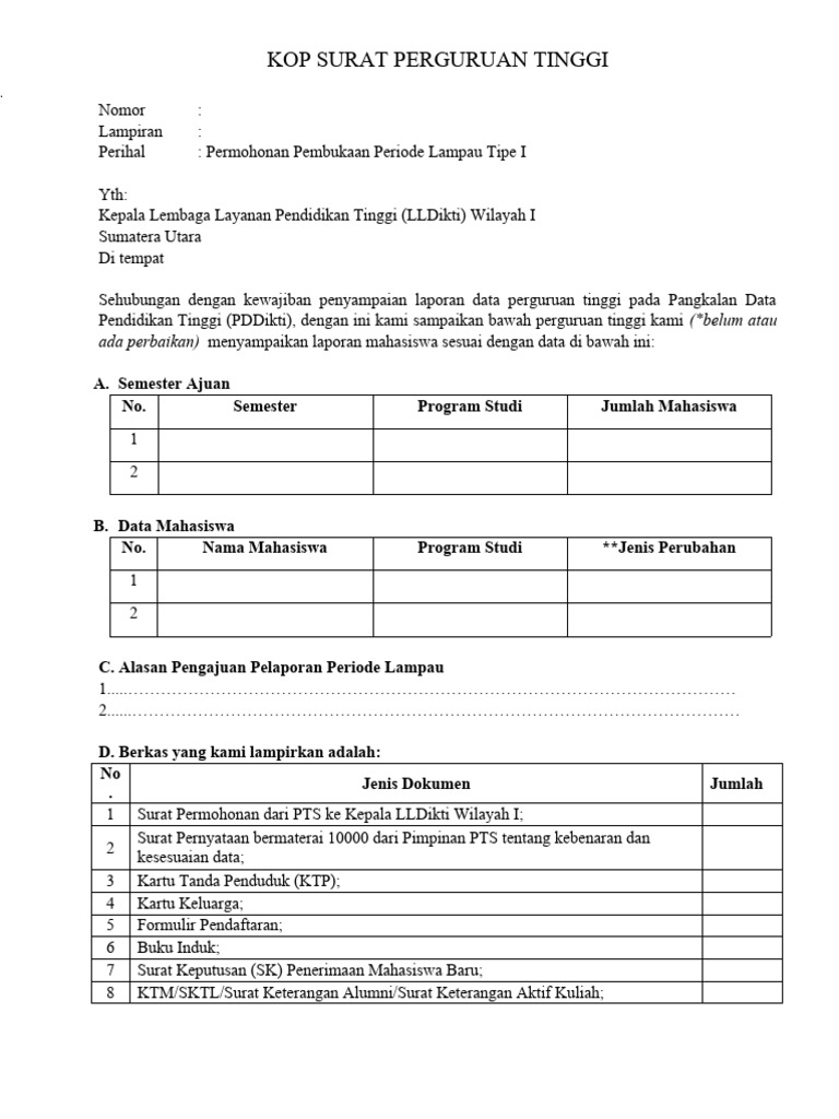 Surat Pernyataan Tipe | PDF