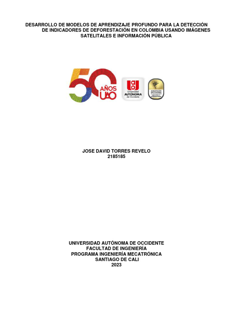 Detección de Deforestación en Colombia | PDF | Aprendizaje automático ...