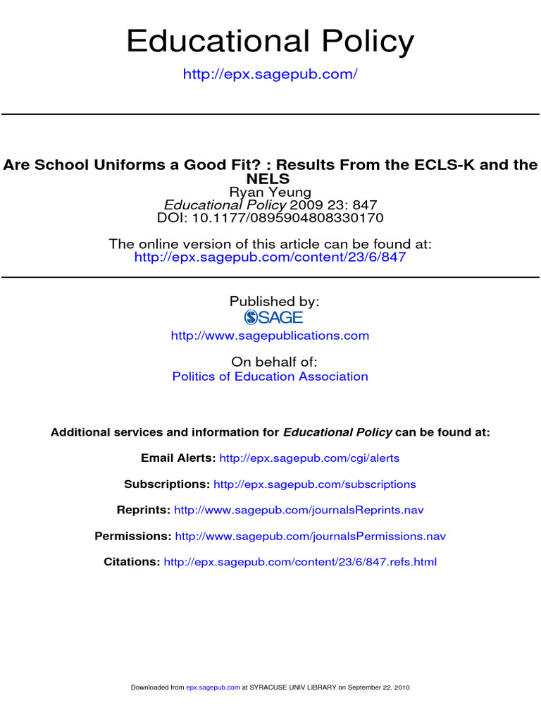 Are School Uniforms A Good Fit Results F PDF Standard Score