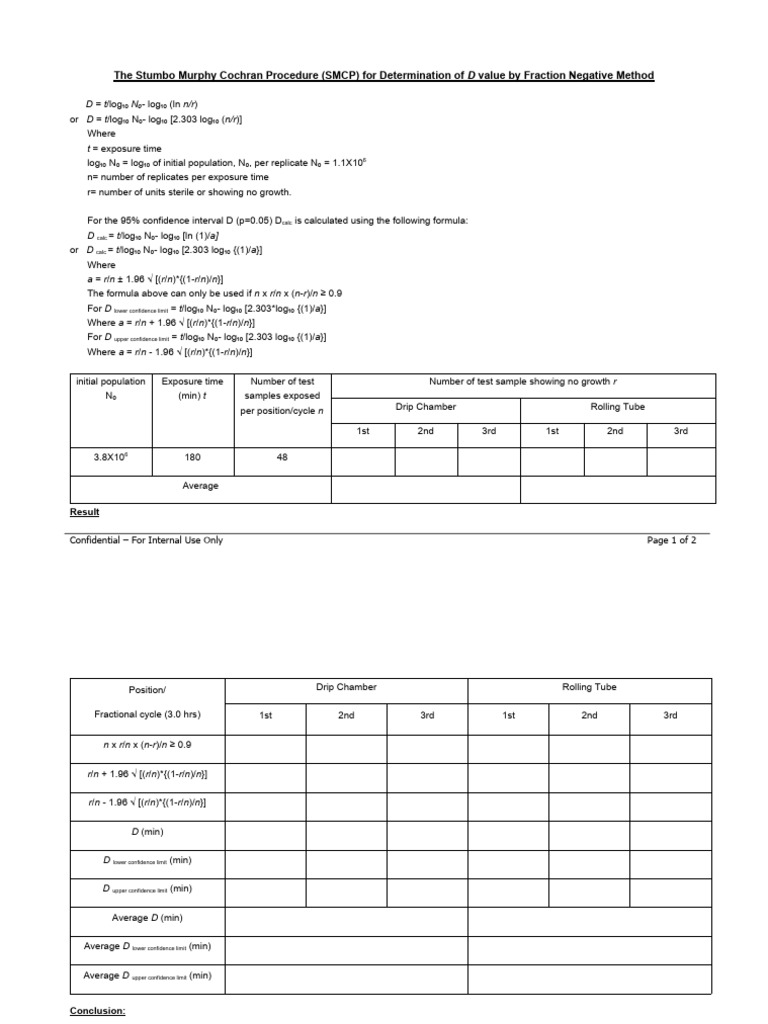 Cochran Method for D Value Calculation | PDF