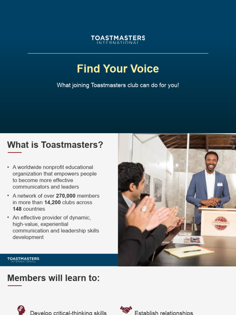 730c Introduction To Toastmasters Open House Slide Presentation | PDF