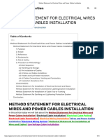 Method Statement For Electrical Wires and Power Cables Installation