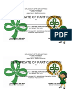 Girl Scouts of The Philippines Certificate Kids