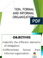 Delegation, Formal & Informal Org
