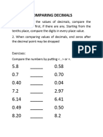 Decimals - Comparing