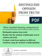 Lesson 2 DISTINGUISH TRUTH FROM OPINION