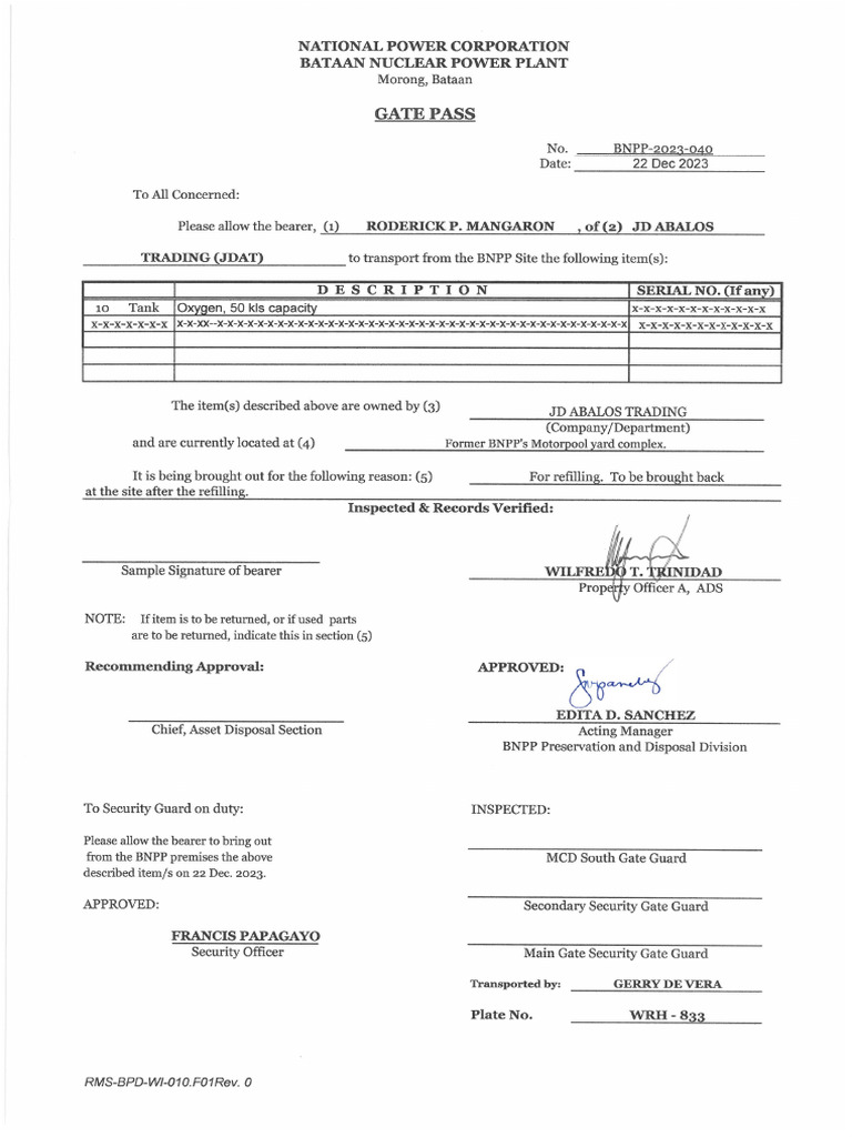 Gate pass pdf