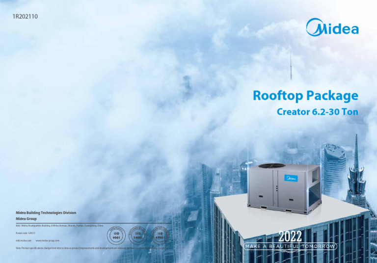 Midea Rooftop Package 6.2-30 Ton | PDF | Technology & Engineering
