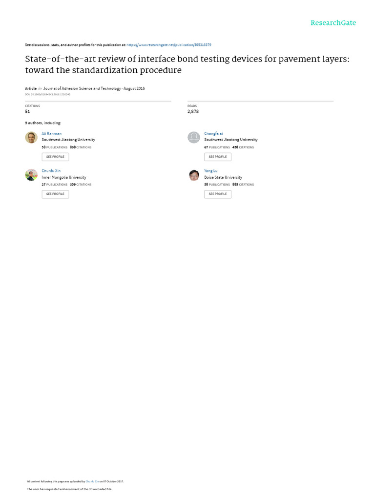 State-Of-The-Art Review of Interface Bond Testing Devices For Pavement ...