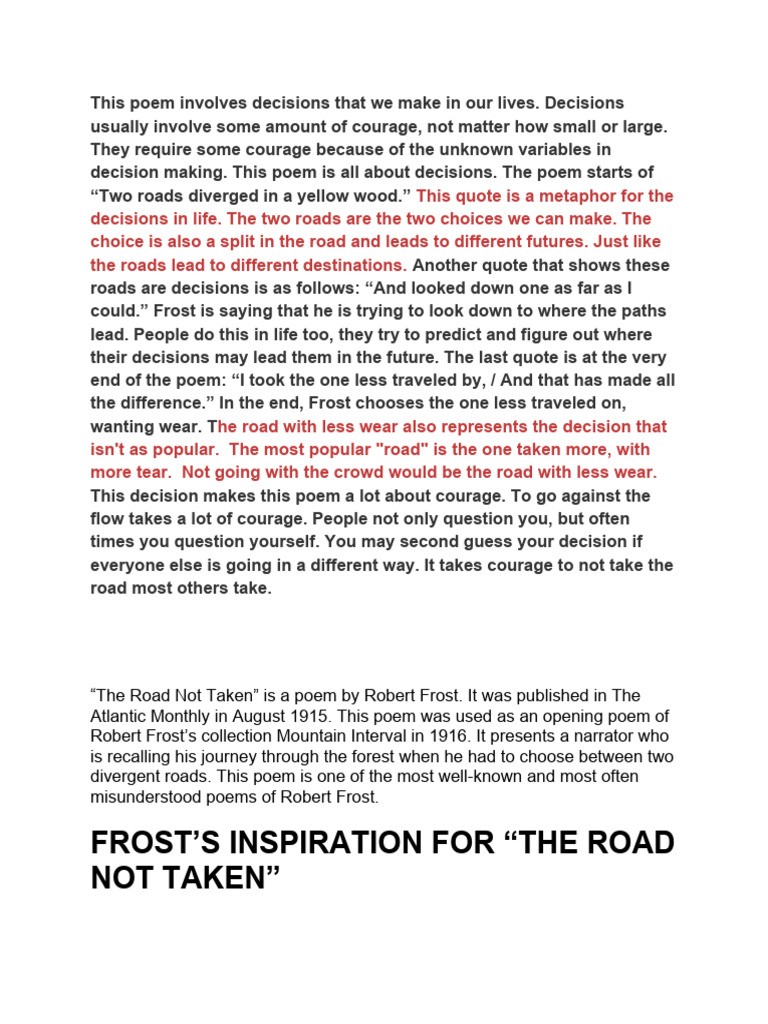 The Road Summary PDF Poetry
