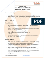 Water O Water Class 3 Notes CBSE EVS Chapter 3 (PDF)