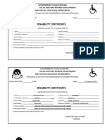 Disability Certificate