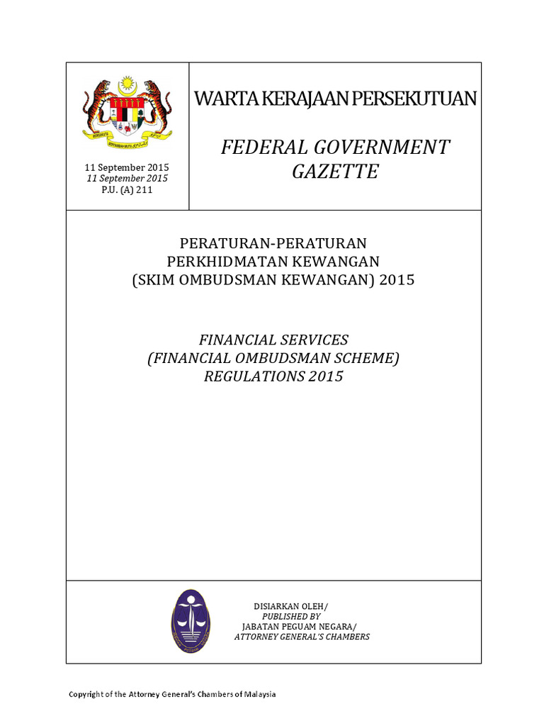 Akta Perkhidmatan Kewangan 2013 BM Dan ENG | PDF