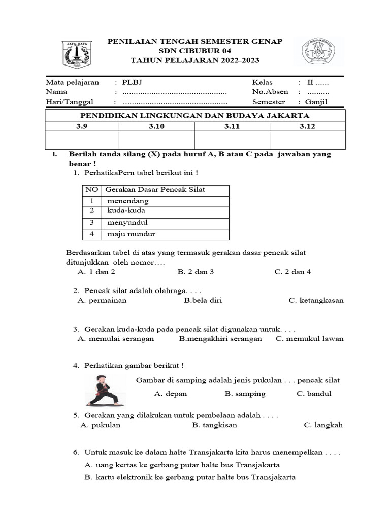 Soal Pts Plbj Genap Kelas 2 Pdf