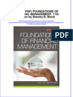 Ebook PDF Foundations of Financial Management 11th Edition by Stanley B Block