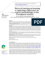 The Effects of Tourism On Housing Prices: Applying A Difference-Indifferences Methodology To The Portuguese Market