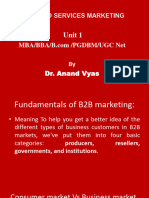 Unit 1 b2b and Services Marketing