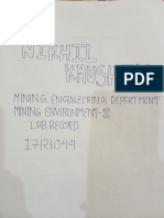 Mining Environment III Lab Record