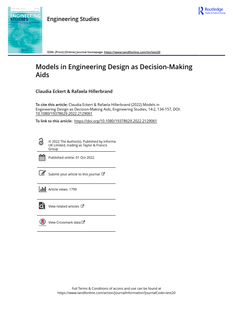 Models in Engineering Design As Decision-Making Aids | PDF | Conceptual ...